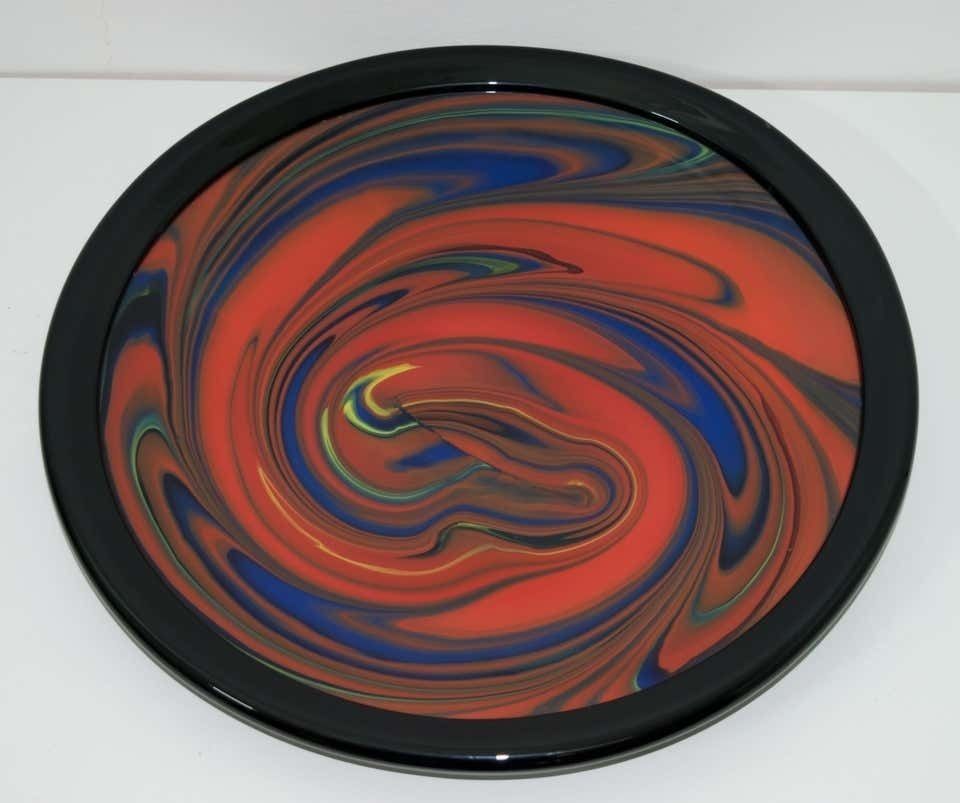 Ottavio Missoni Italian Murano Glass "Mercurio" Plate For Arte Vetro Murano 1980 photo furniture