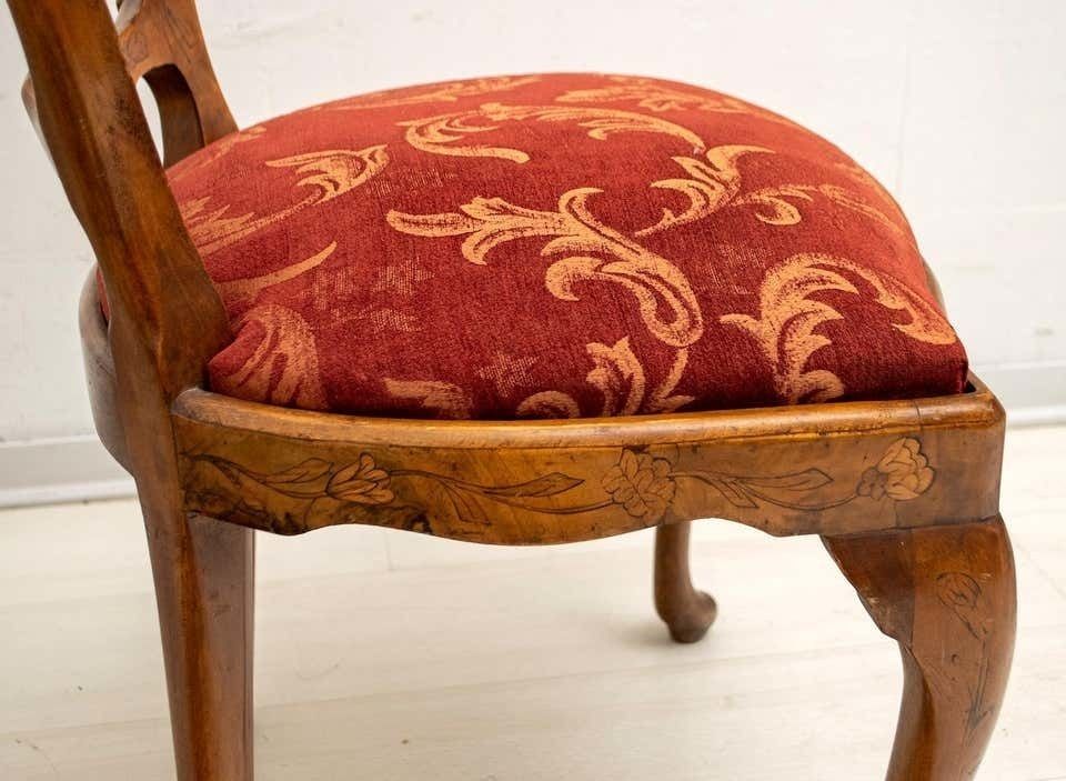 photo furniture Walnut Dutch Chairs Of The 20th Century With Maple Wood Inlays, Netherlands