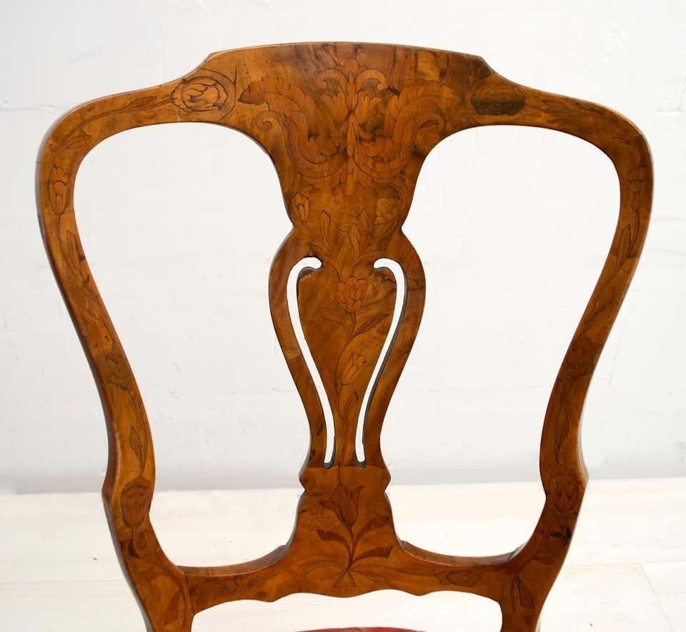 2020.0 Walnut Dutch Chairs Of The 20th Century With Maple Wood Inlays, Netherlands photo