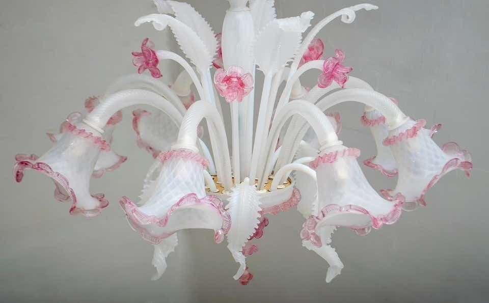 20th Century Modern Venetian Murano Glass Chandelier "Ca'rezzonico" Style, 1960s photo 2693.0