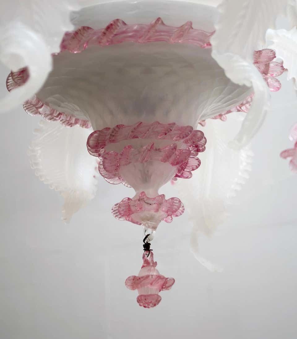 photo vinterior 20th Century Modern Venetian Murano Glass Chandelier "Ca'rezzonico" Style, 1960s