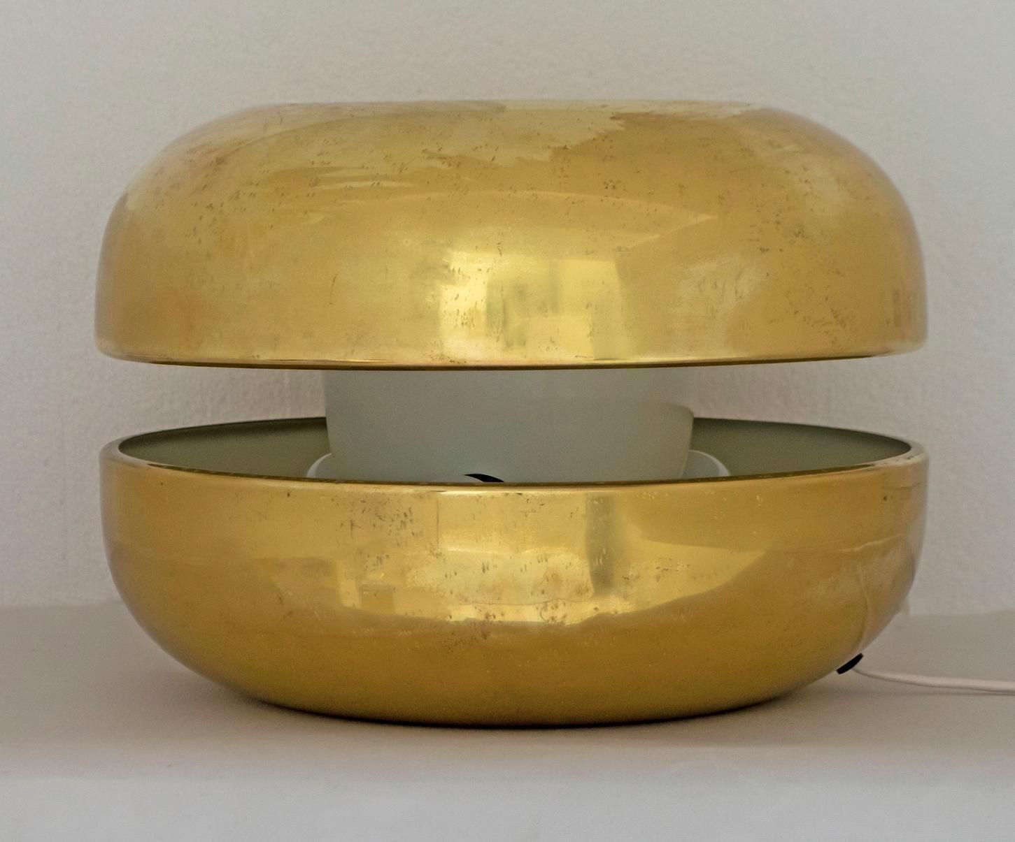 Luciano Frigerio Italian Table Lamp Vibrated Brass "Ballata Alta", 1974 photo for sale