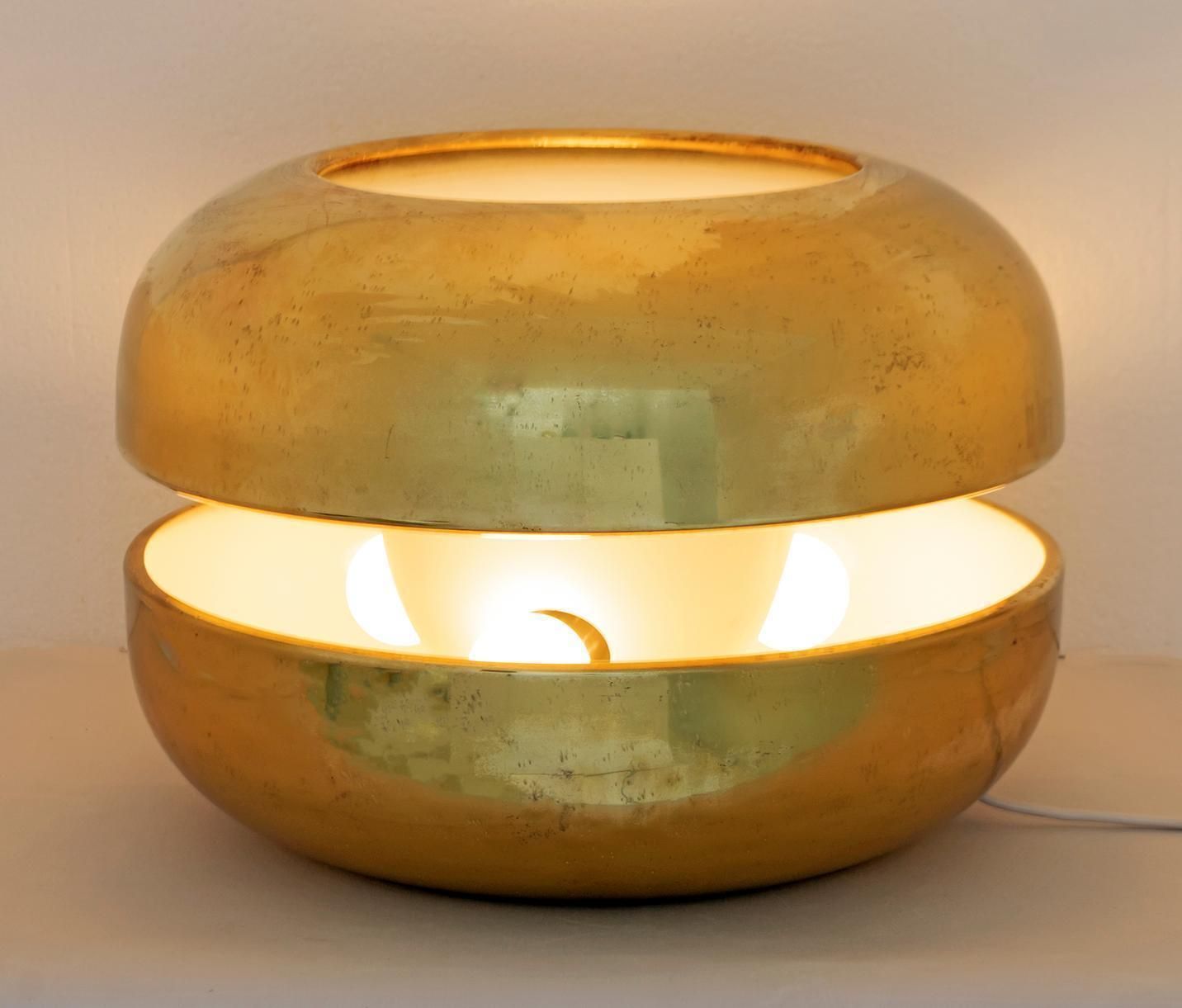 Luciano Frigerio Italian Table Lamp Vibrated Brass "Ballata Alta", 1974 photo 2946.0