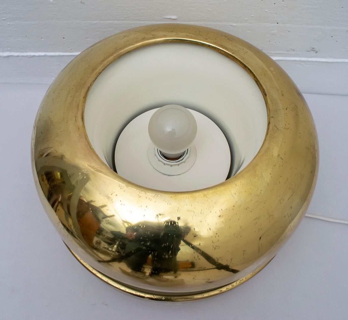 Luciano Frigerio Italian Table Lamp Vibrated Brass "Ballata Alta", 1974 photo vinterior