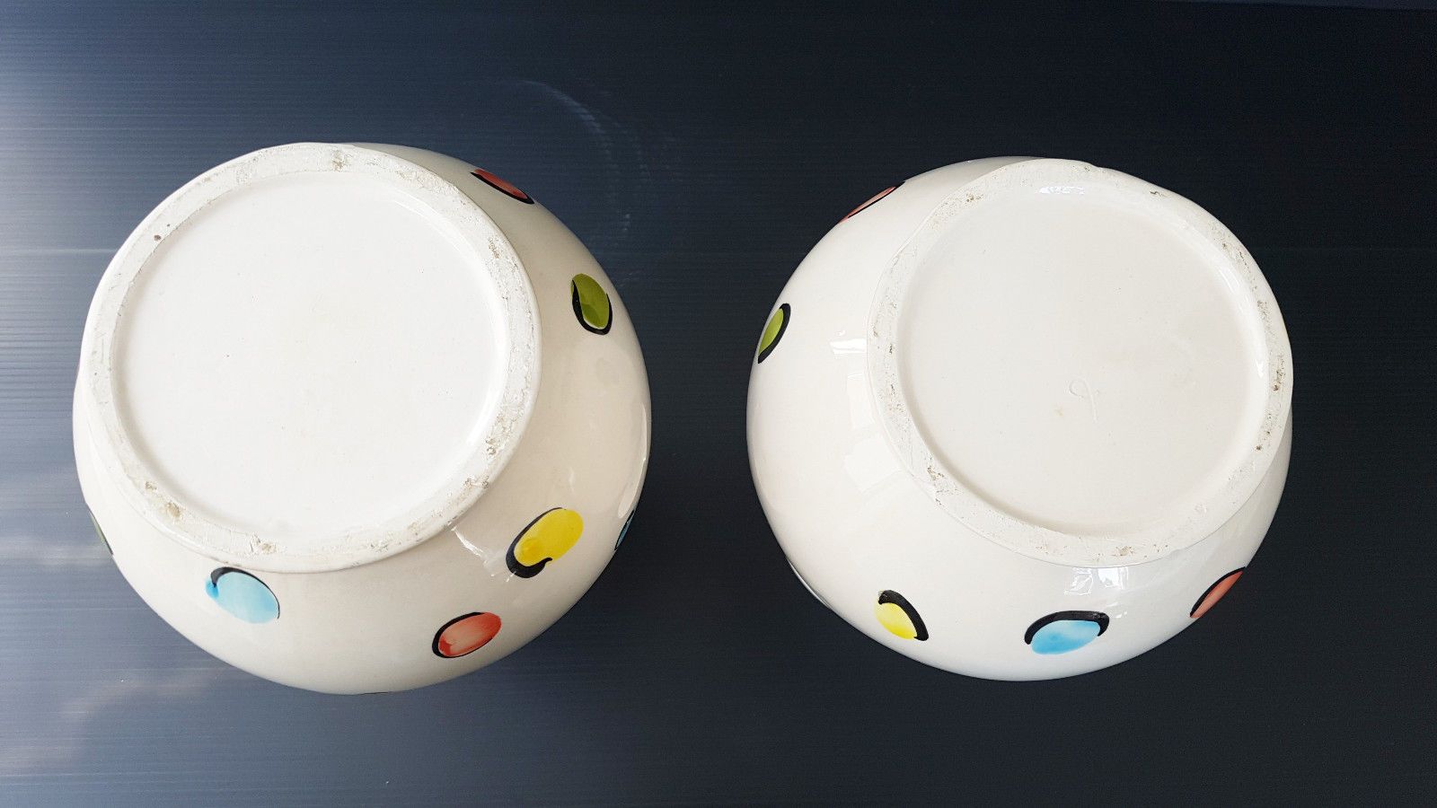 Pair Of Ceramic Peas Vases 1950 Vintage 50s Rockabilly Zazou 50s 50s photo Home Decor