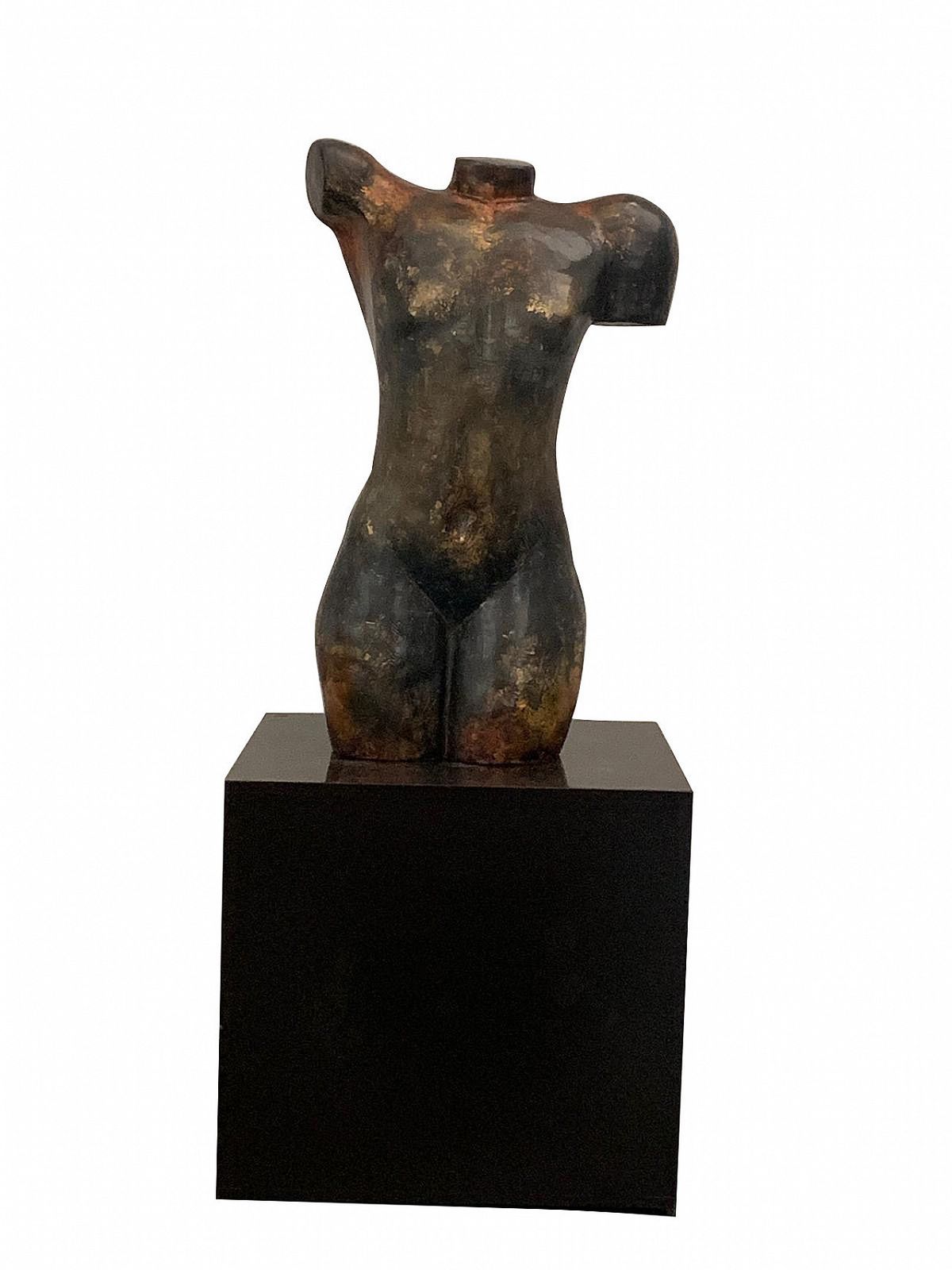Bust In Patinated Metal Chrome Resin, 1990s