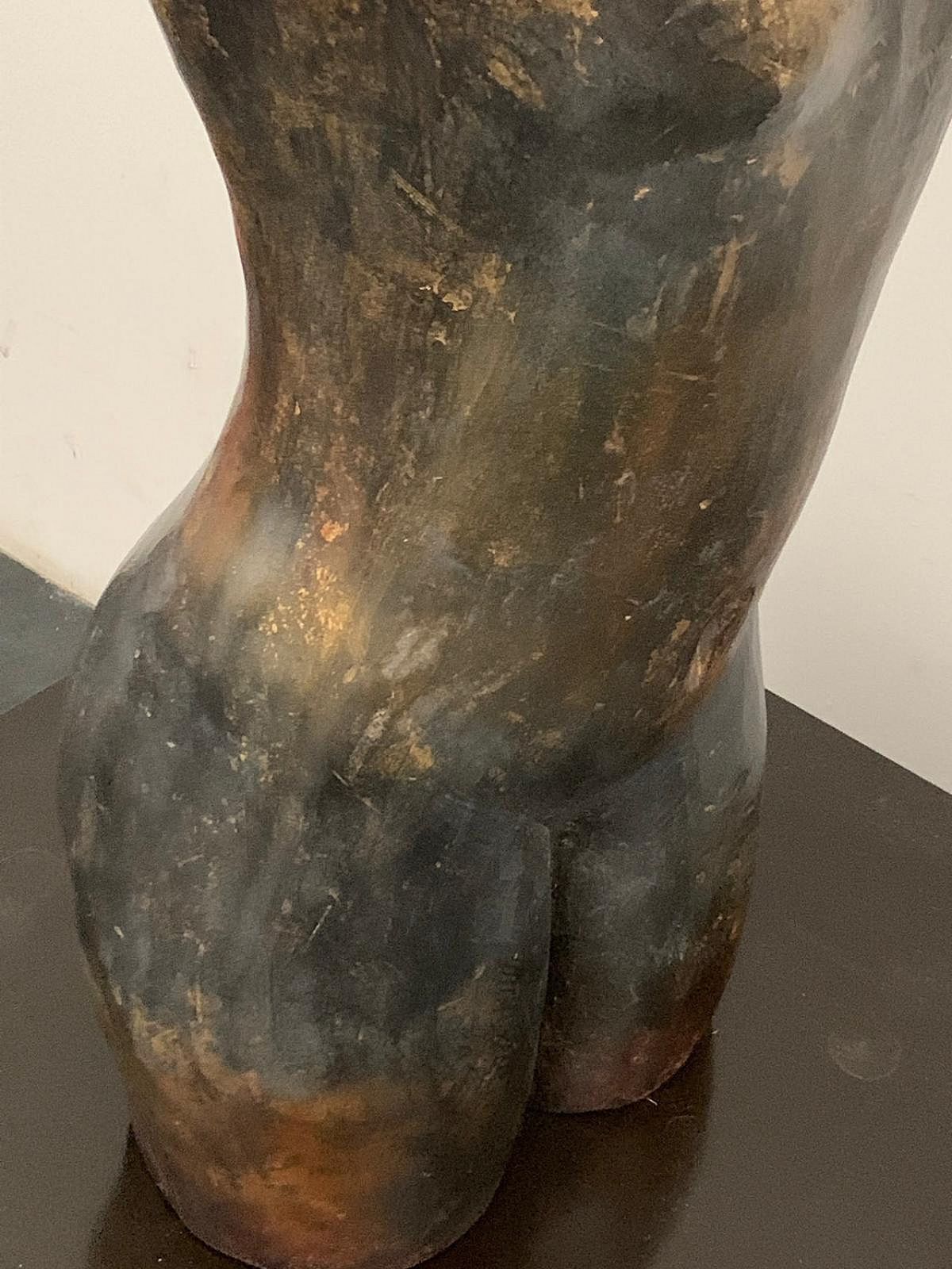 Bust In Patinated Metal Chrome Resin, 1990s photo 848.64