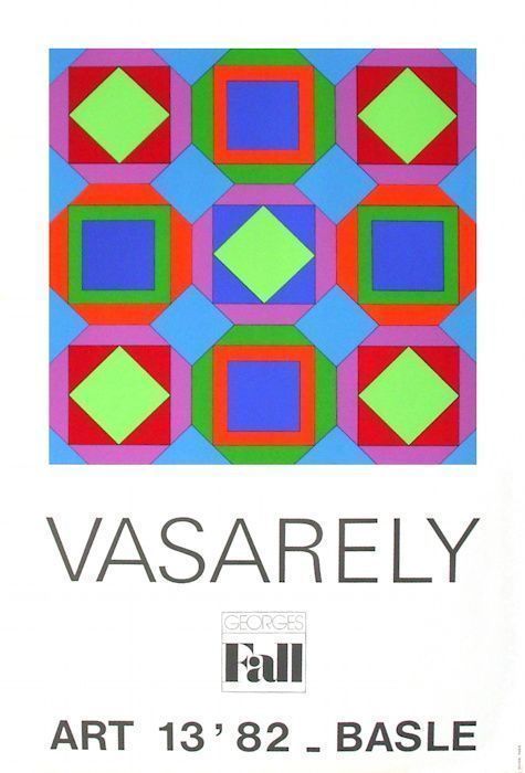 Vasarely Victor Poster In Silkscreen Art Basel 1982