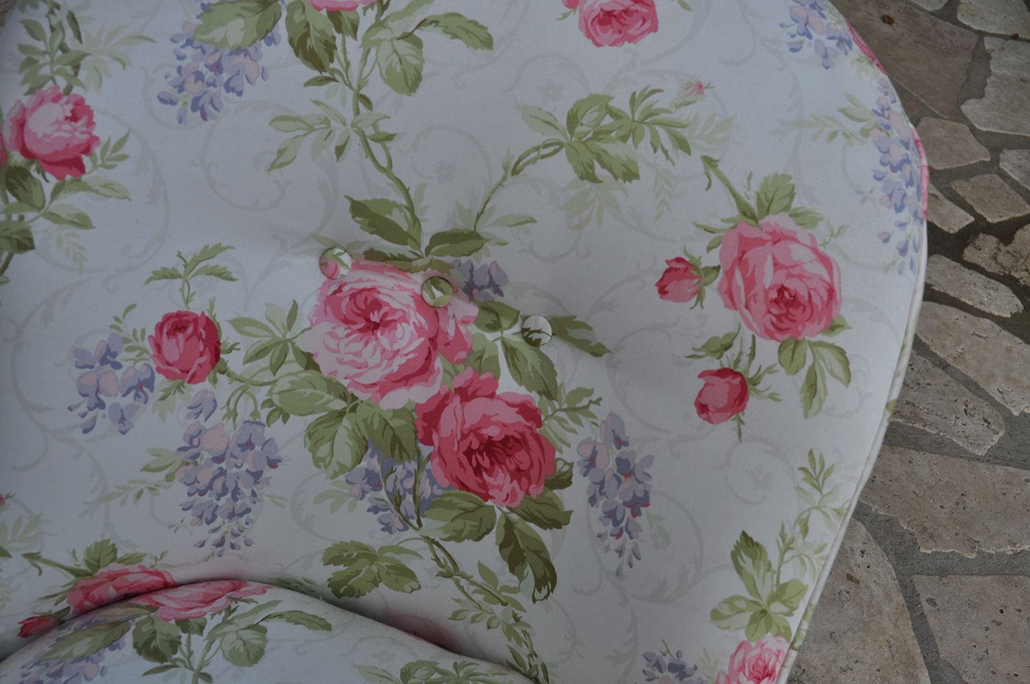 Vintage Chair With Floral Upholstery photo vintage