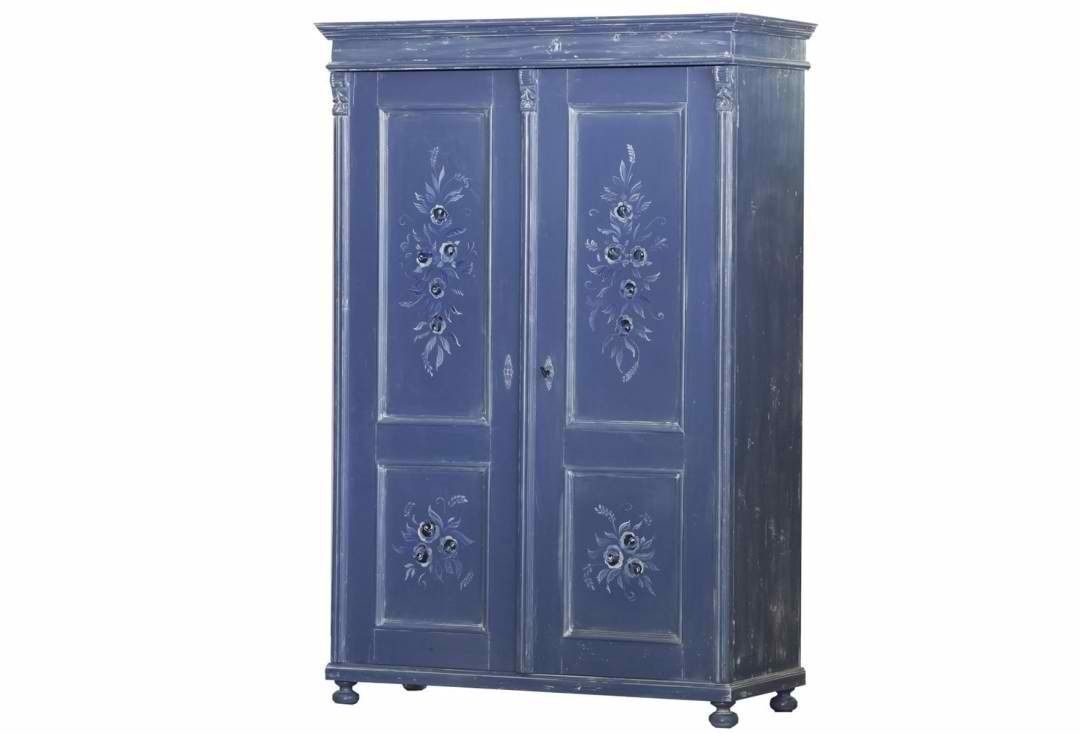 Antique Double Armoire, Blue