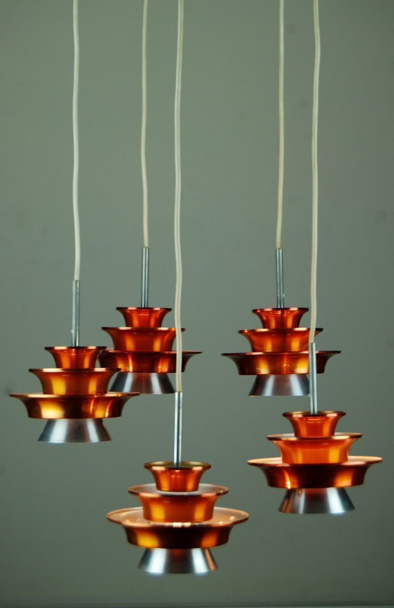 Danish Modern Cascading Pendant From Lyfa, 1970s photo for sale
