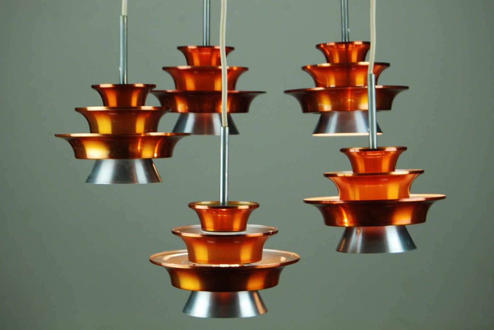 Danish Modern Cascading Pendant From Lyfa, 1970s photo Lighting