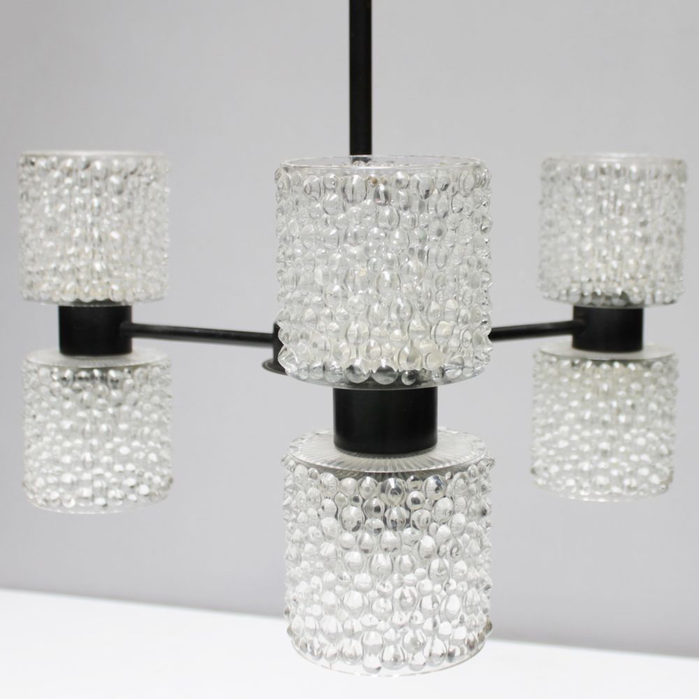 Six Lights Chandelier 'Zonnewende' By J.W. Bosman For Raak Amsterdam 1965