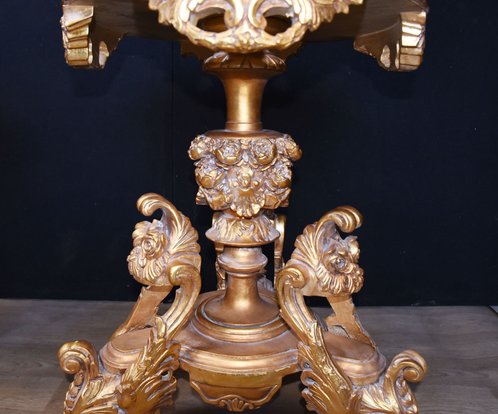 Louis XVI Gilt Side Tables   Carved French Pedestal Stands photo vintage