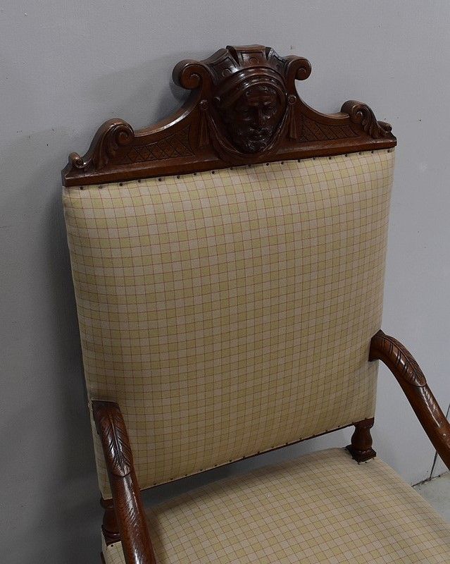 Pair Of Light Oak Armchairs, Louis XIII / Louis XIV Style   Early 20th Century photo 4482.56