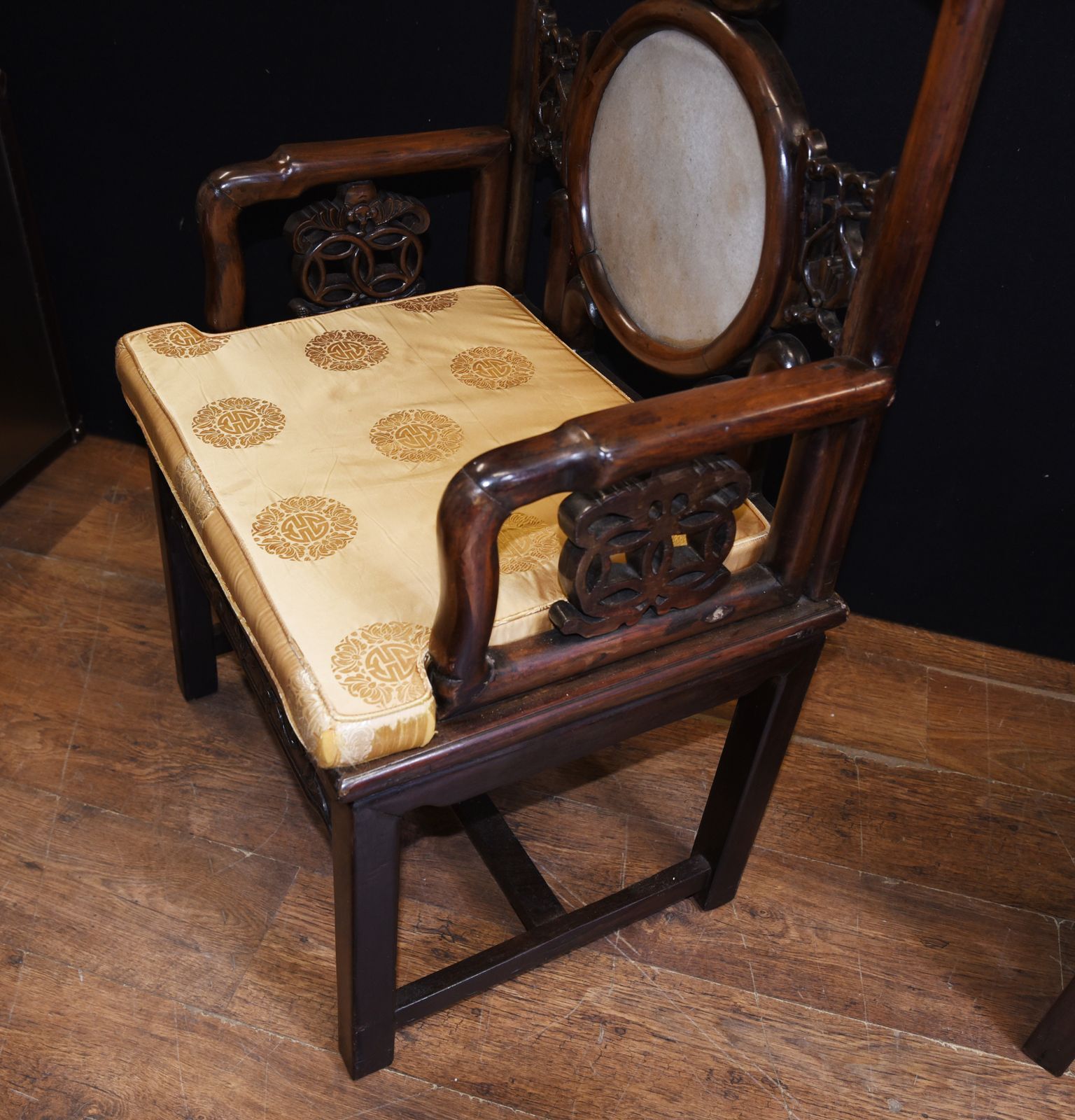 Pair Antique Chinese Armchairs Hardwood 19th Century Seat Chair photo 1705.0