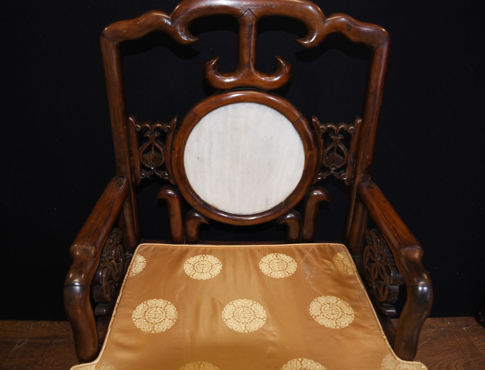 photo furniture Pair Antique Chinese Armchairs Hardwood 19th Century Seat Chair