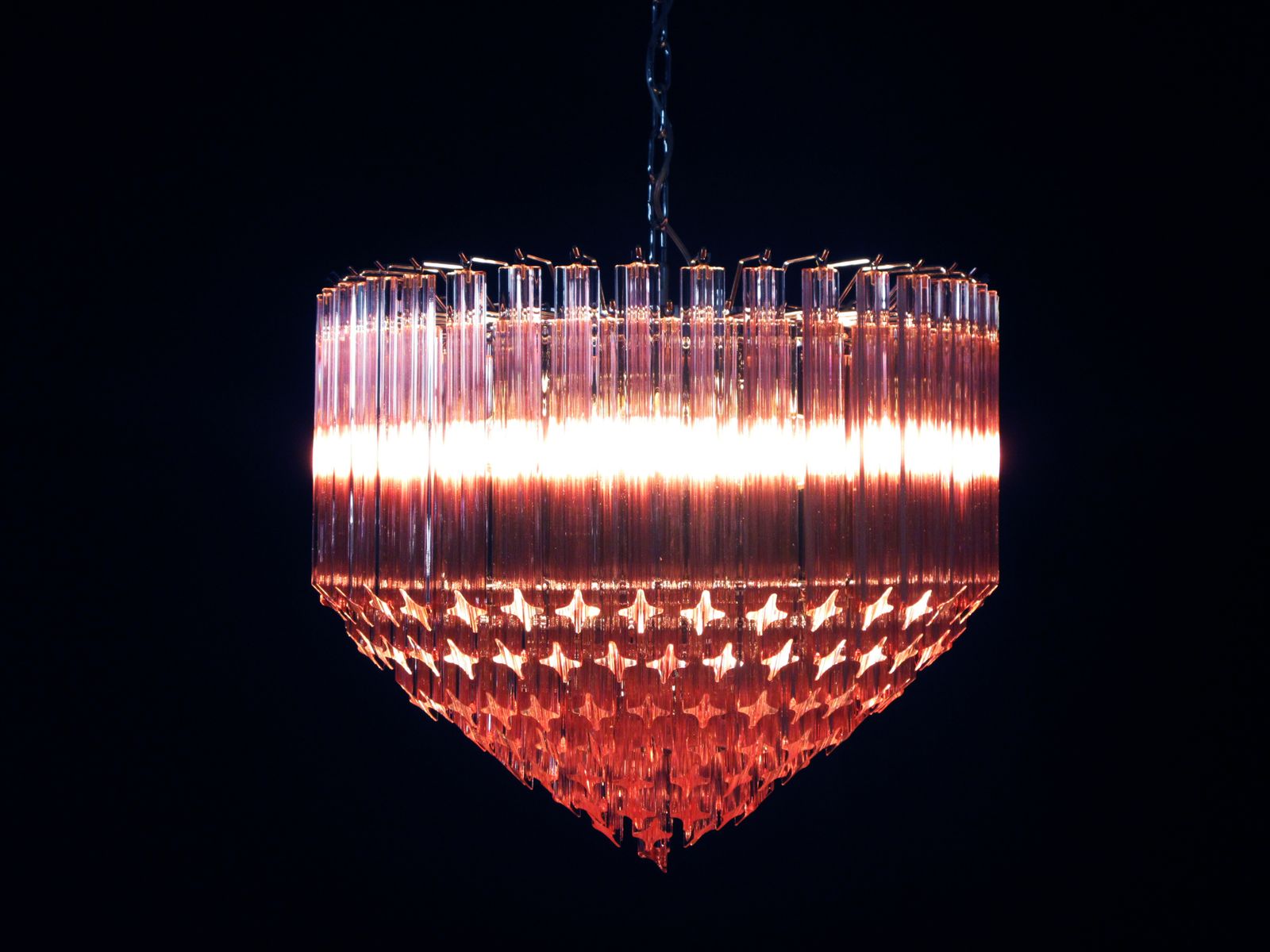 Modern Quadriedri Murano Glass Chandelier   163 Pink Prism Quadriedri photo buy