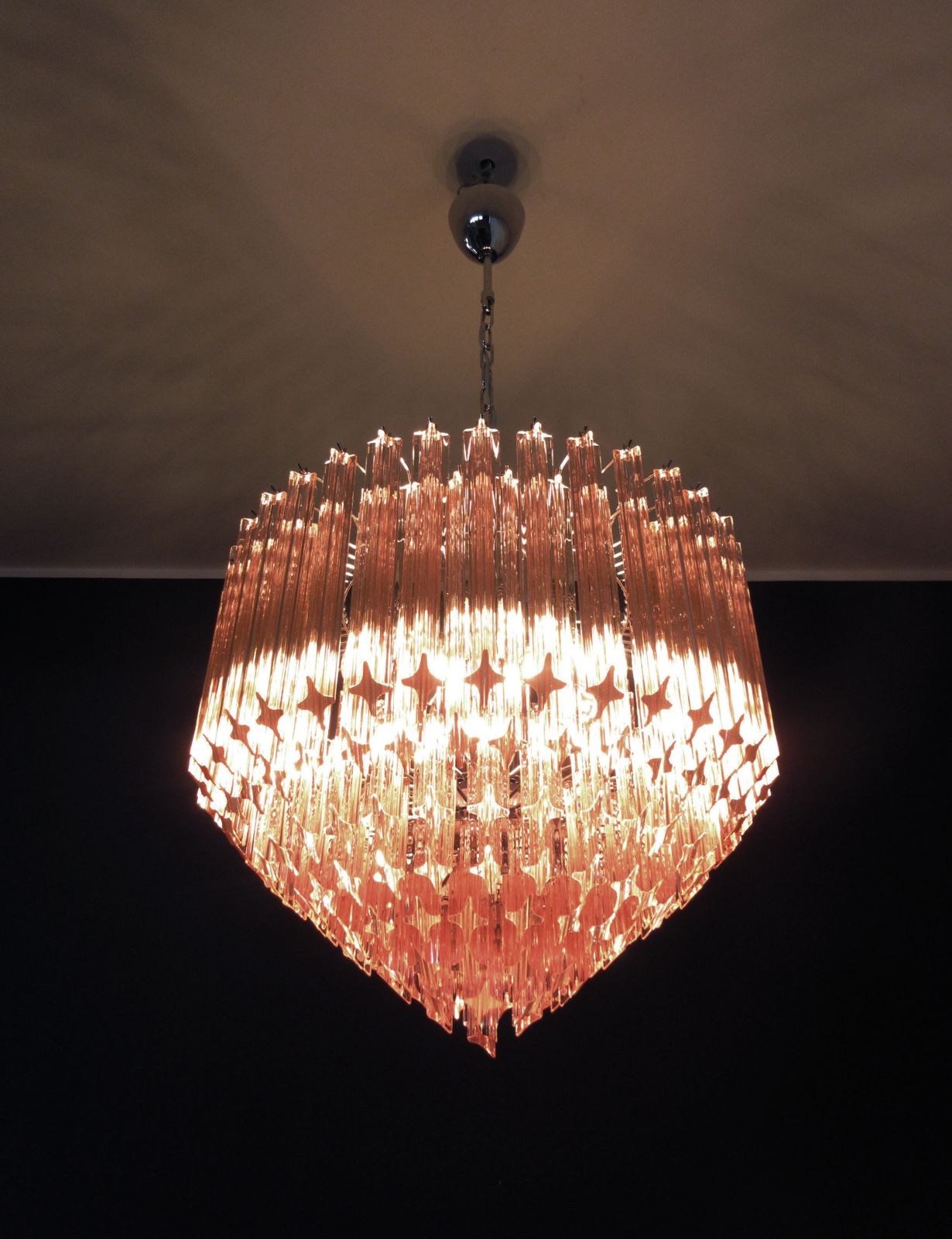 photo buy Modern Quadriedri Murano Glass Chandelier   163 Pink Prism Quadriedri
