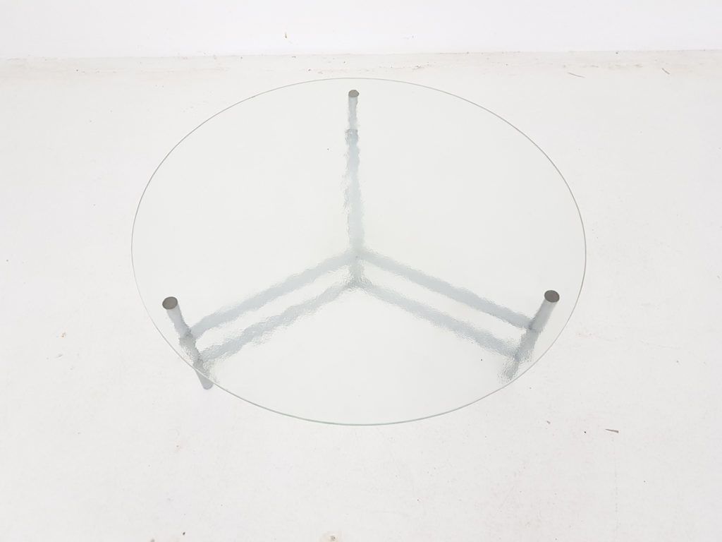 Mid Century Round Glass And Chrome Coffee Table photo Furniture