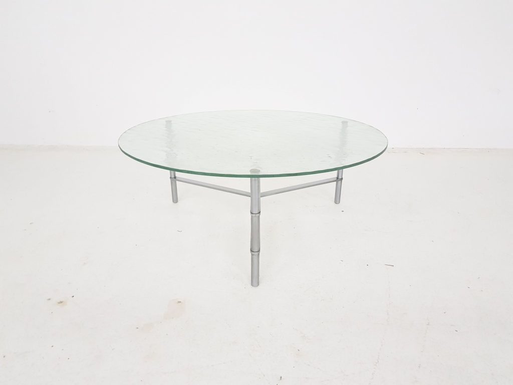 Mid Century Round Glass And Chrome Coffee Table photo buy