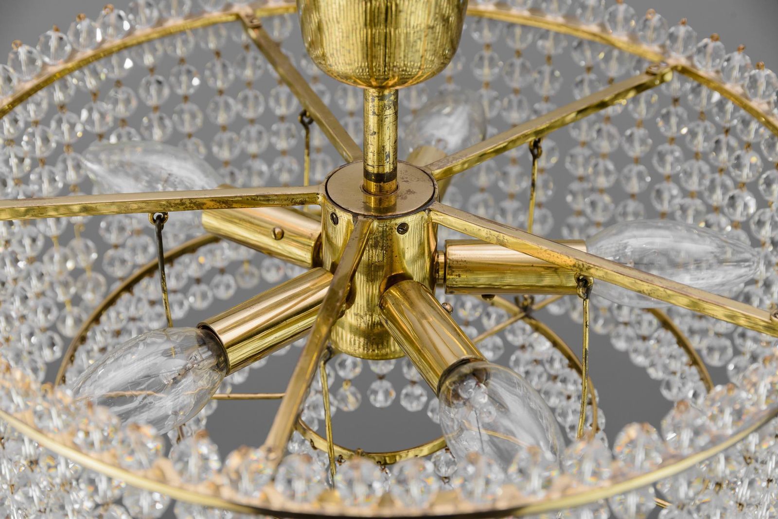 Lighting J.L Lobmeyr Chandelier With Crystal Glass, Austria, 1960s photo