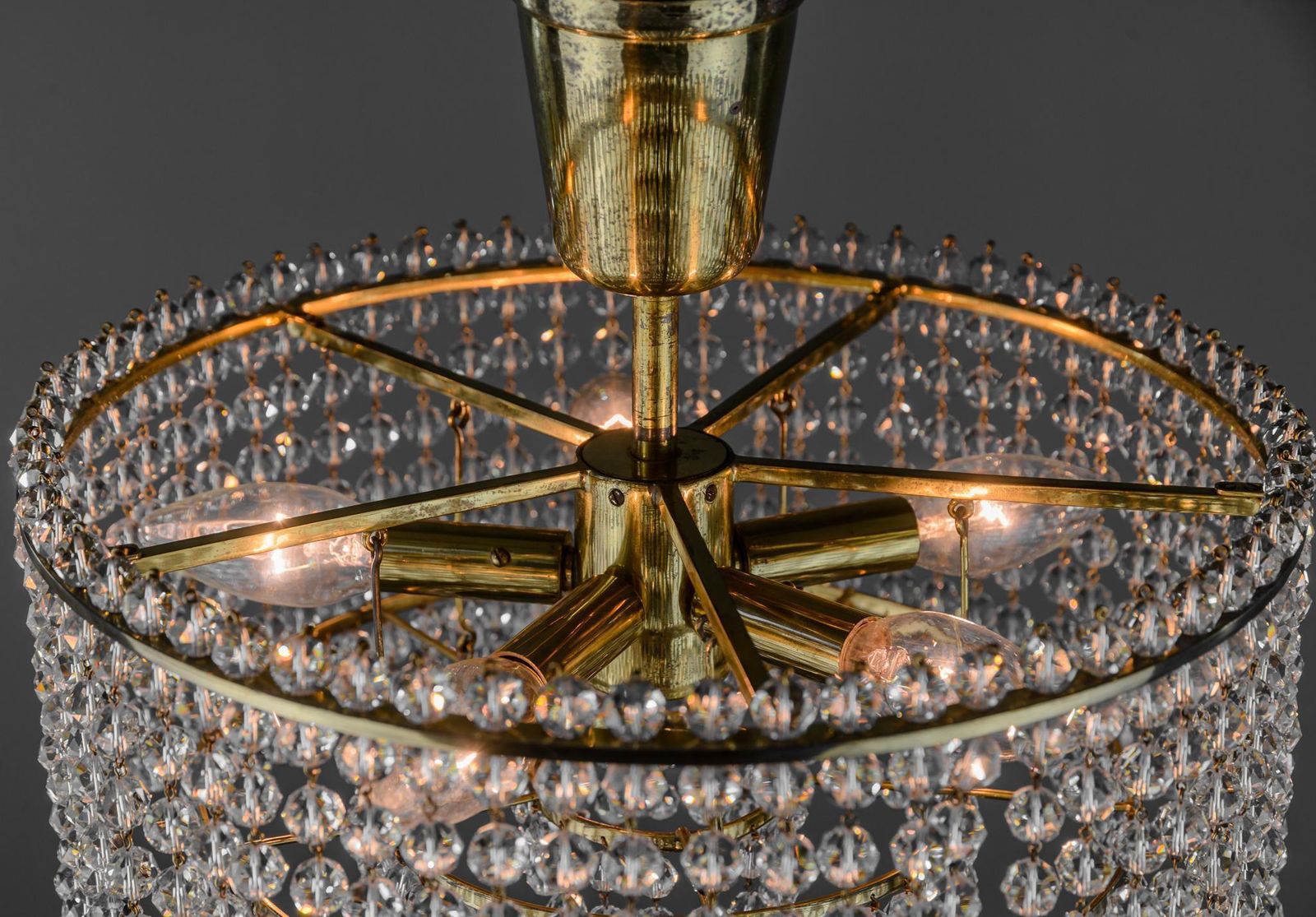 1461.0 J.L Lobmeyr Chandelier With Crystal Glass, Austria, 1960s photo