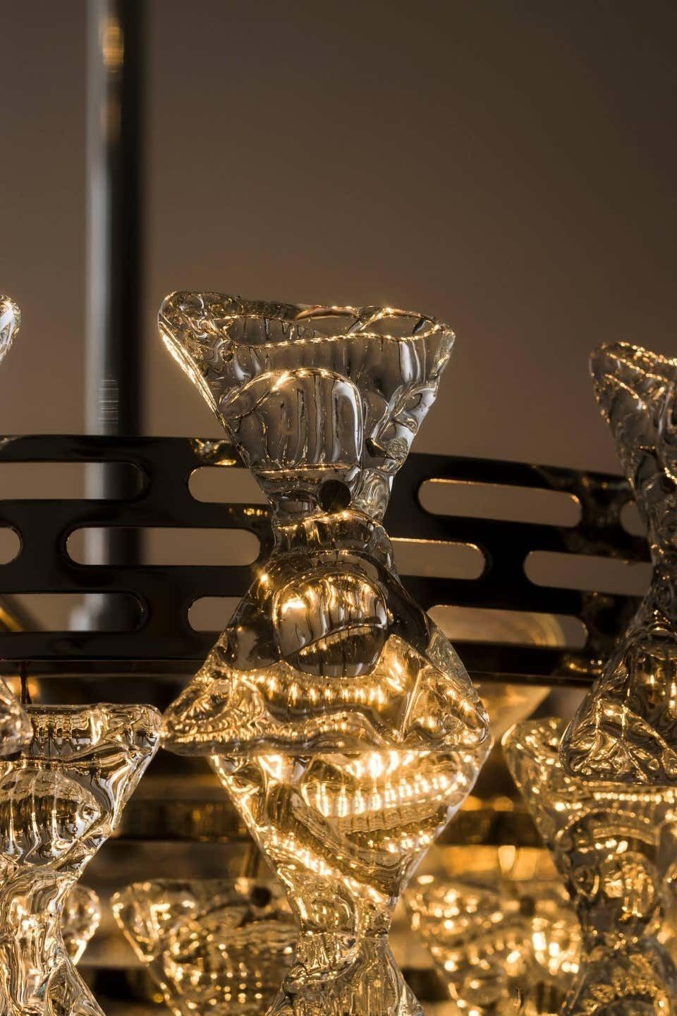 Rare Kalmar Chandelier With Textured Glass, Circa 1960s photo buy