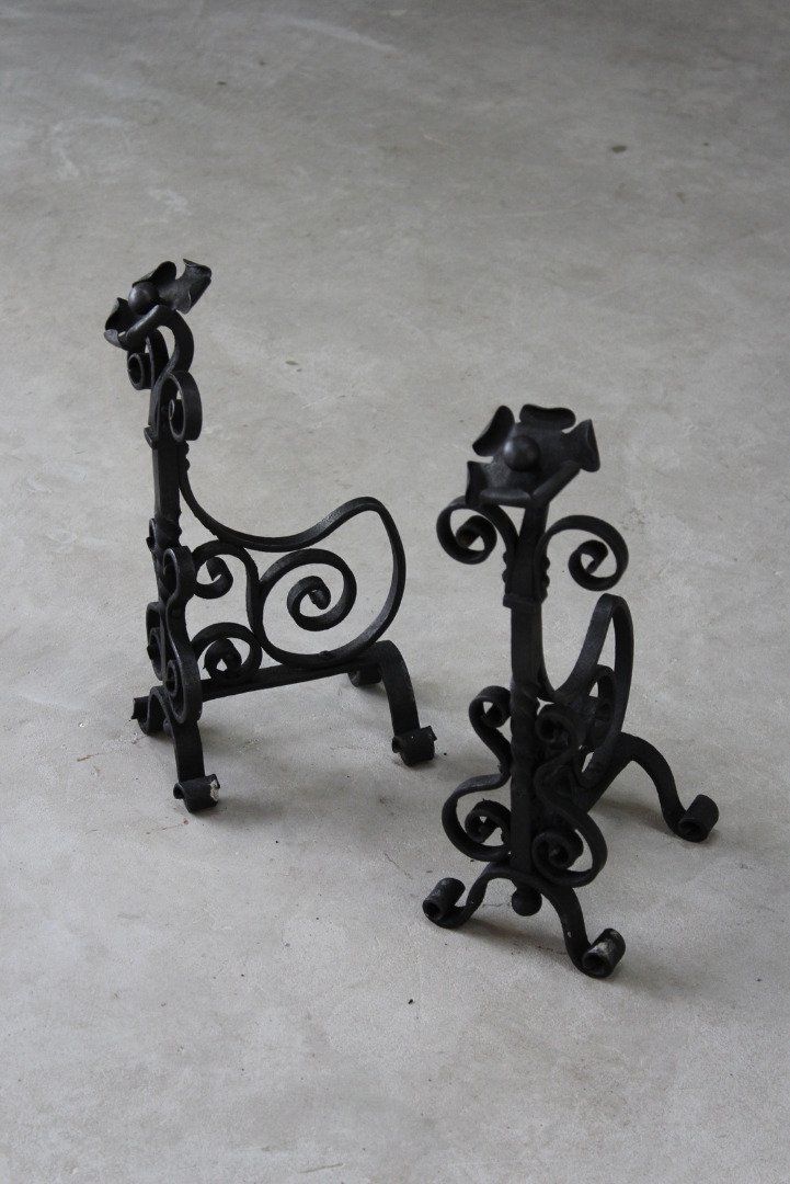 Pair Arts & Crafts Andirons. photo for sale