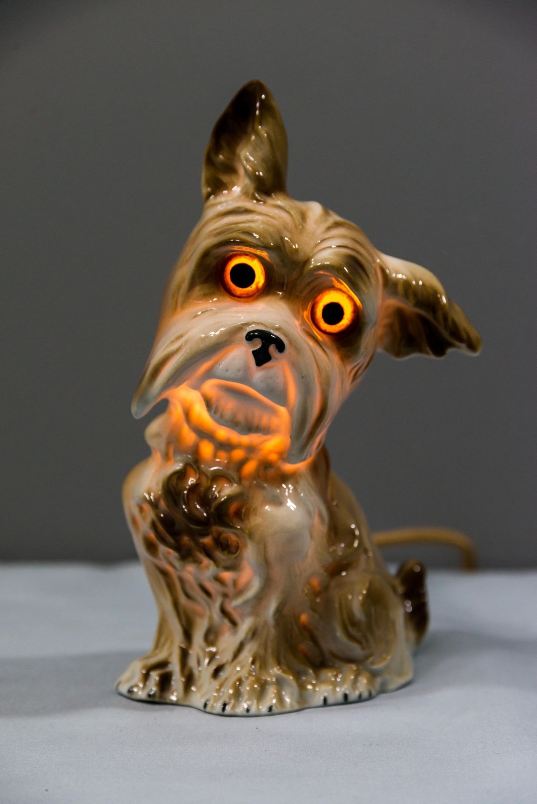 Porcelain Figurine Air Purifier Table Lamp, Circa 1950s photo vintage