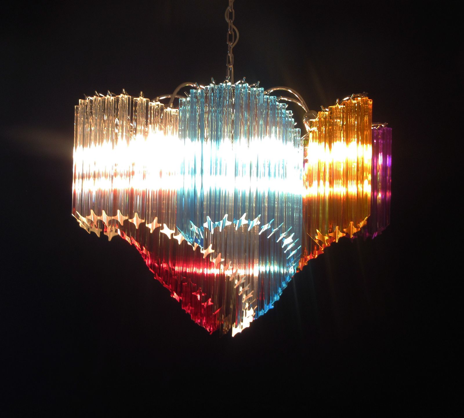 Modern Quadriedri Murano Glass Chandelier   200 Multicolored Prism Quadriedri photo 4700.0