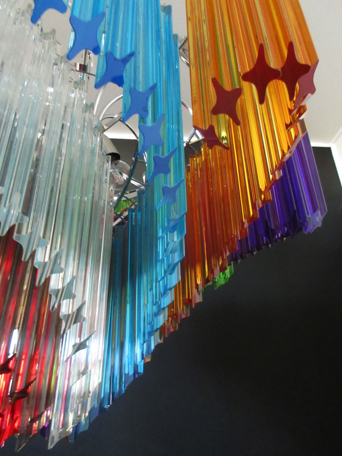 Modern Quadriedri Murano Glass Chandelier   200 Multicolored Prism Quadriedri photo vintage