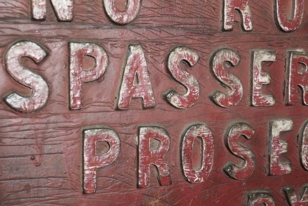 19th Century Rustic Private Land Owners Trespassers Sign photo 354.0