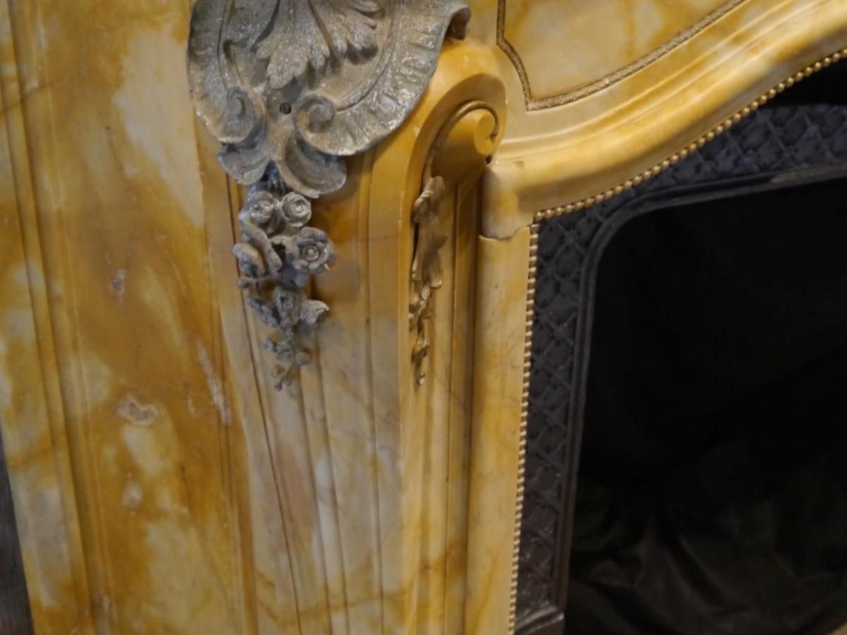 A Stunning French Sienna Marble Surround With Ormolu photo buy