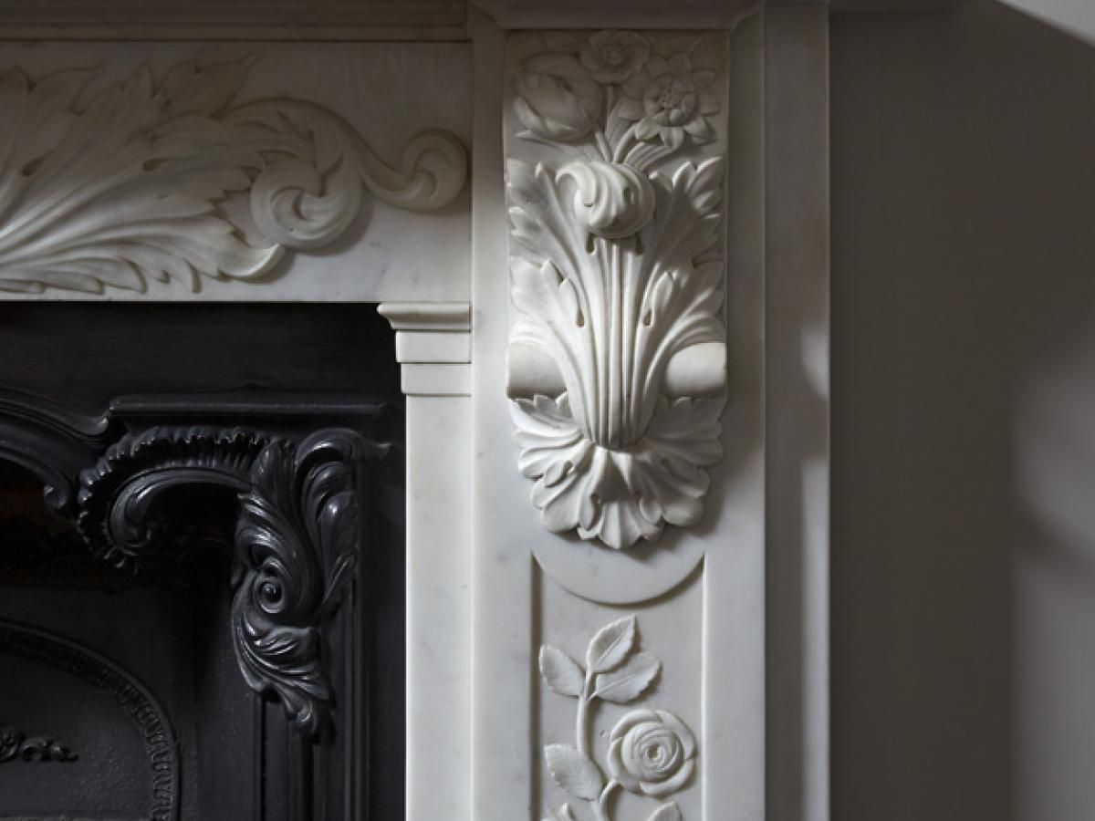 Original Beautifully Carved Victorian Marble Surround photo furniture