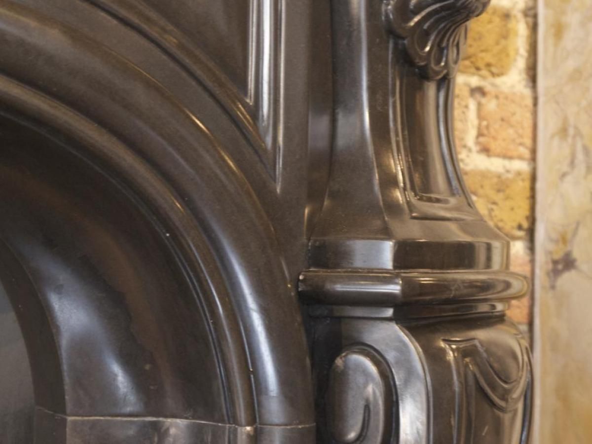 Reproduction Black Louis XV Marble Fireplace photo furniture