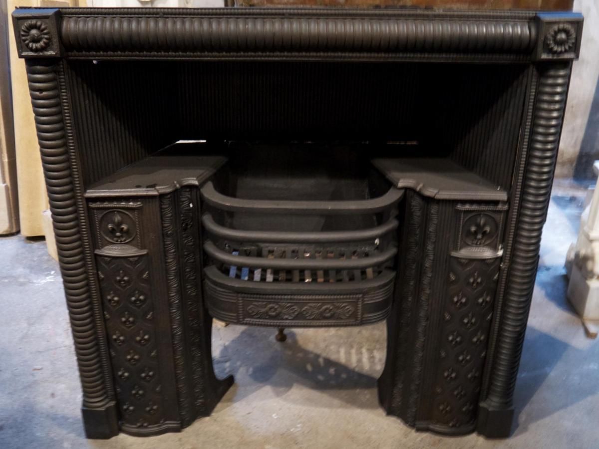 Original Antique Scottish Georgian Cast Iron Fireplace