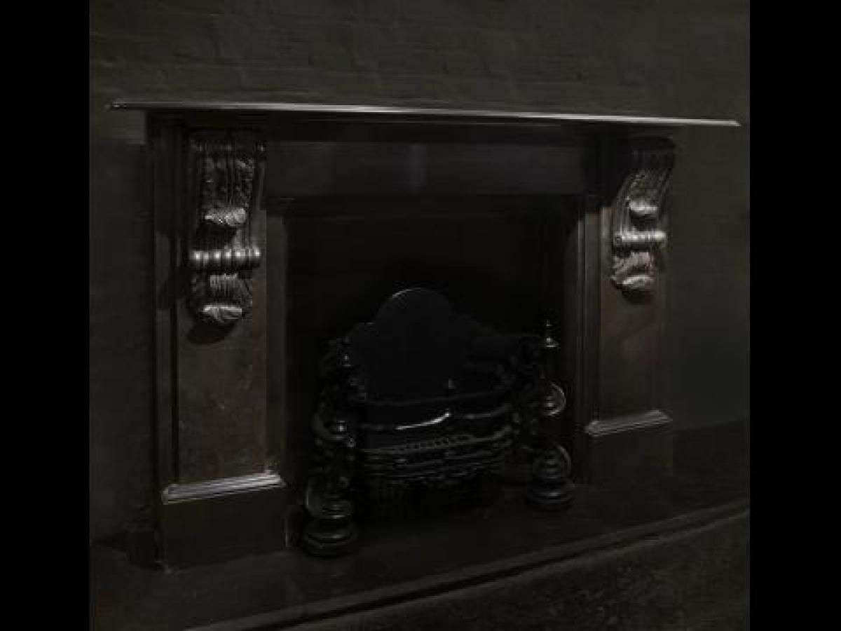 Large Black Belgian Fossil Marble Corbel