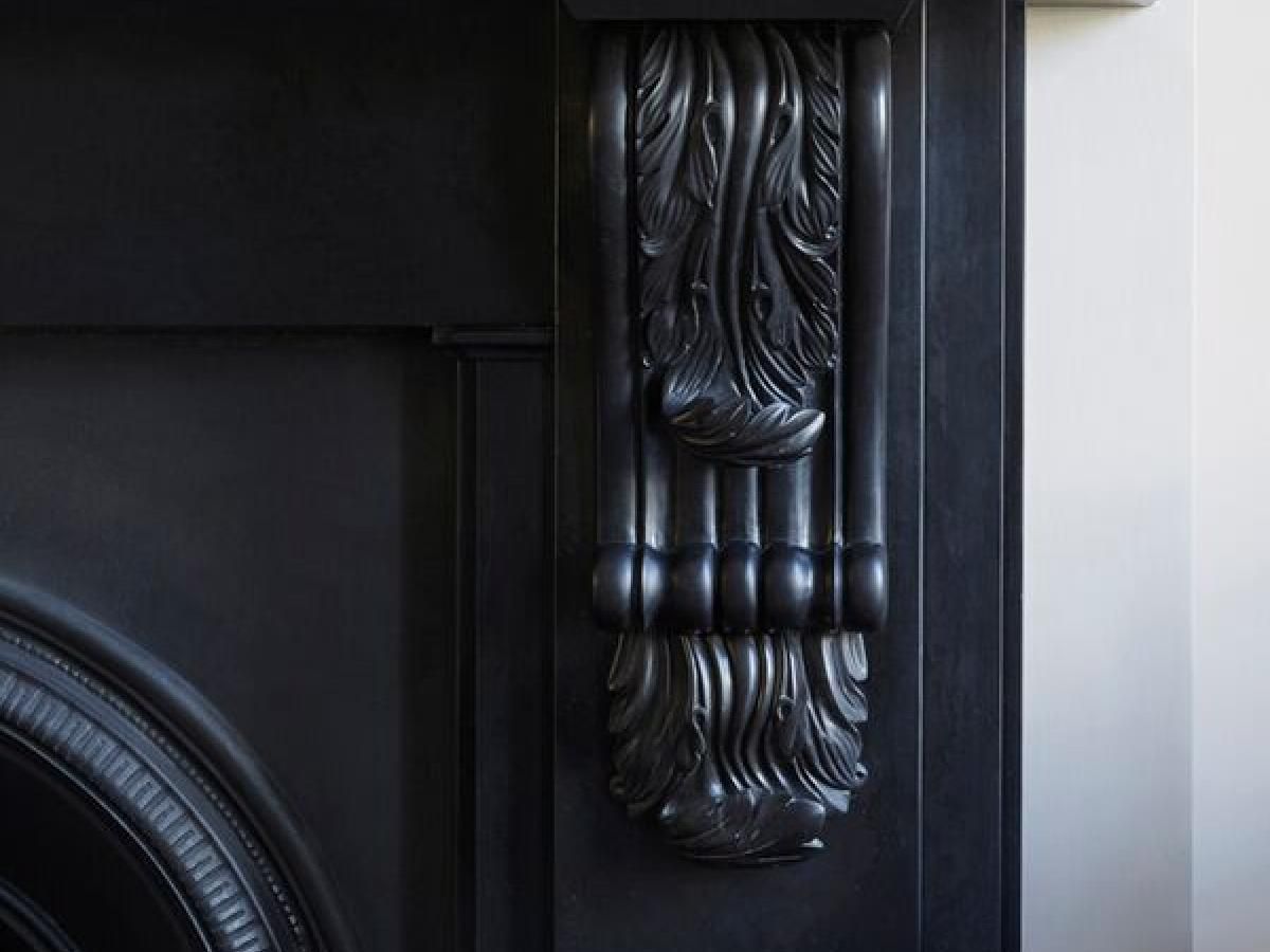 Large Black Belgian Fossil Marble Corbel photo Home Fixtures