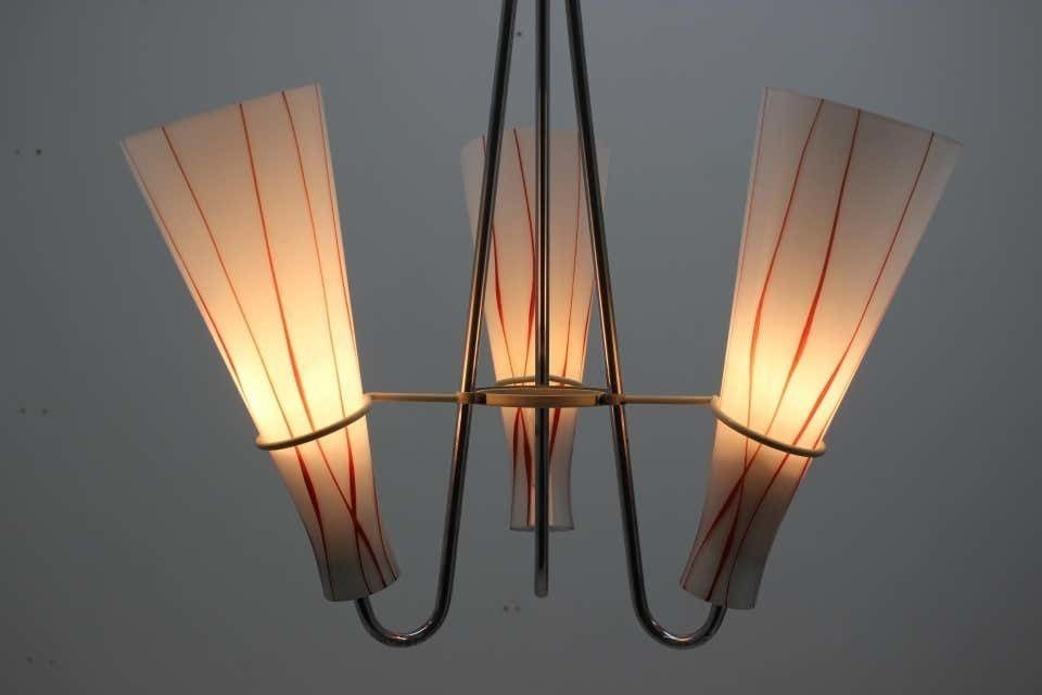 Mid Century Design Chrome Pendant 1960s photo for sale