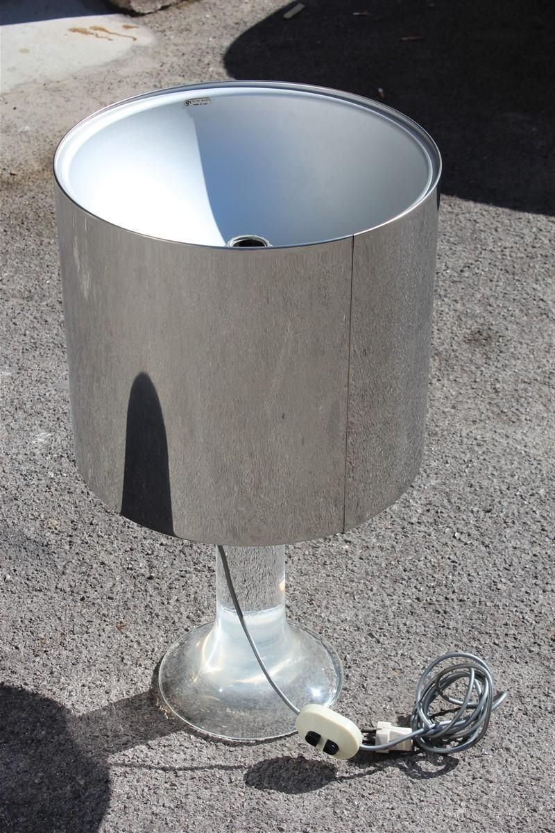 Table Lamp Harvey Guzzini Italian Design Lucite Steel Silver photo vinterior