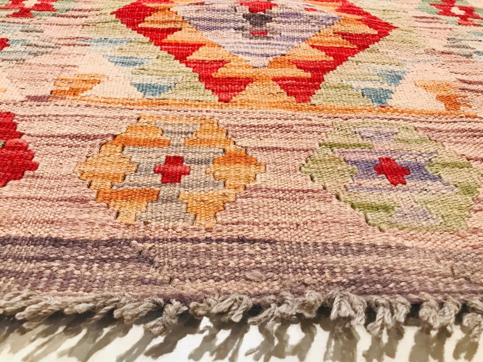 Hand Crafted Wool Carpet, 1980s photo Textiles