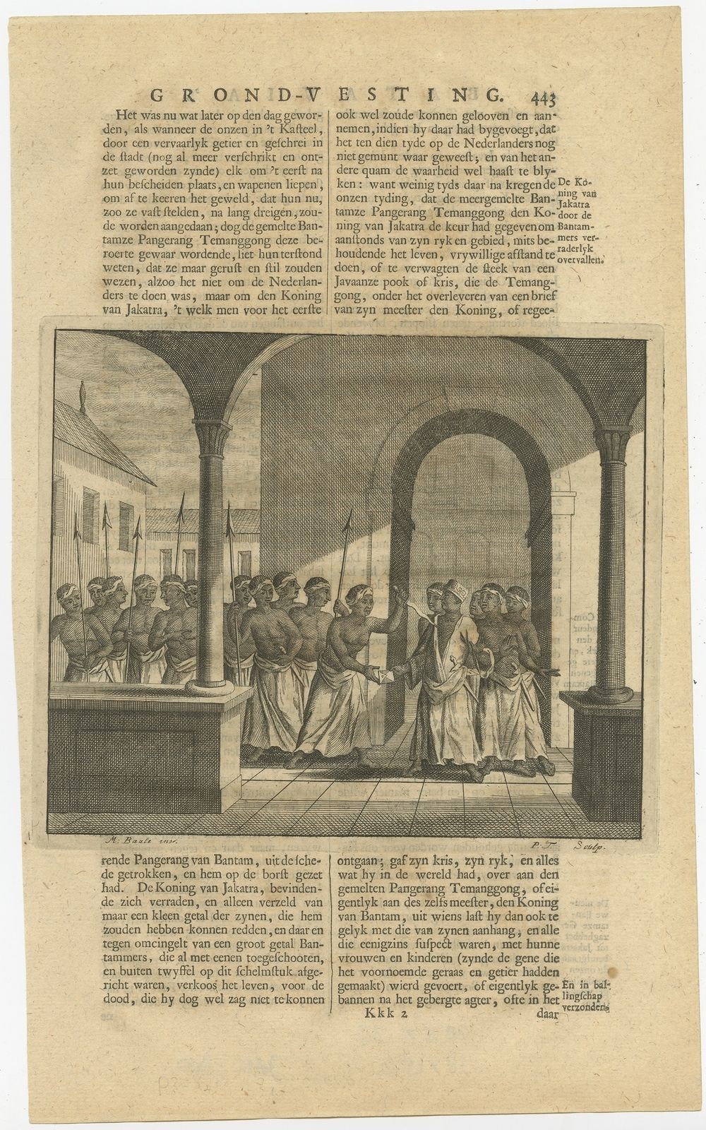 Antique Print Of The Attack On The King Of Jakarta By Valentijn (1726)