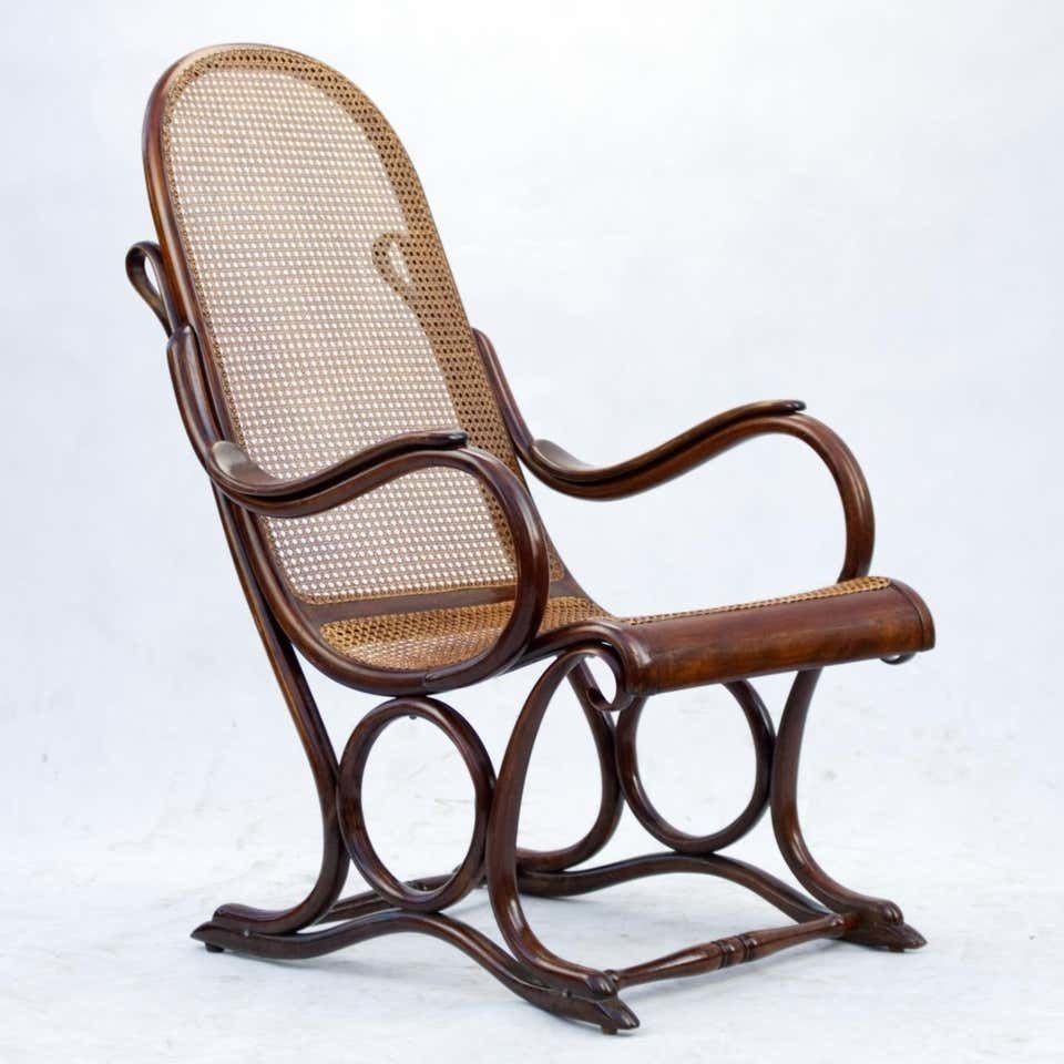 photo vintage Bentwood Cane Salonfauteuil Easy Chair Thonet No. 1, Circa 1890