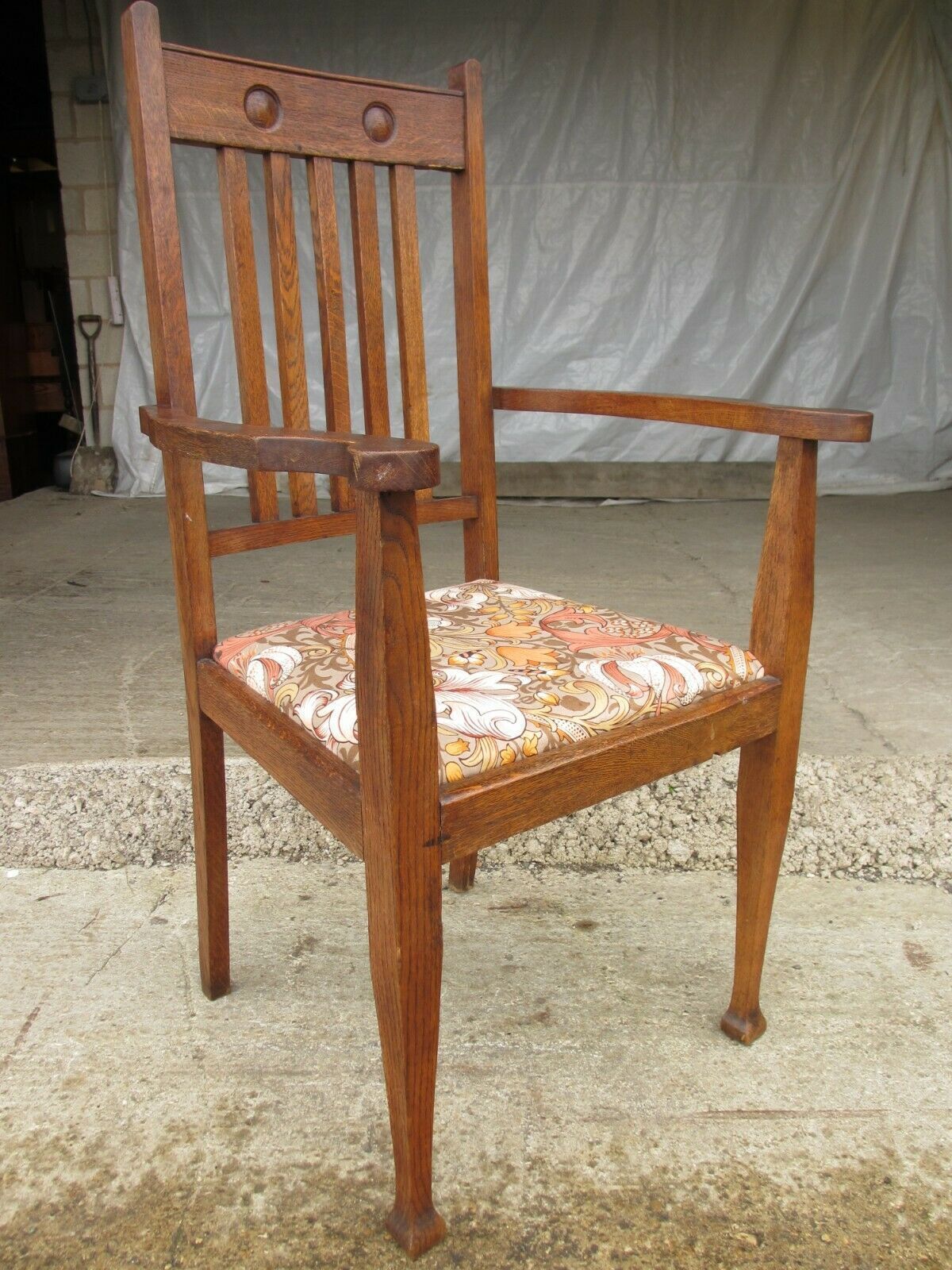 Pair Of Victorian Arts And Crafts Oak Carver Arm Chairs photo Furniture
