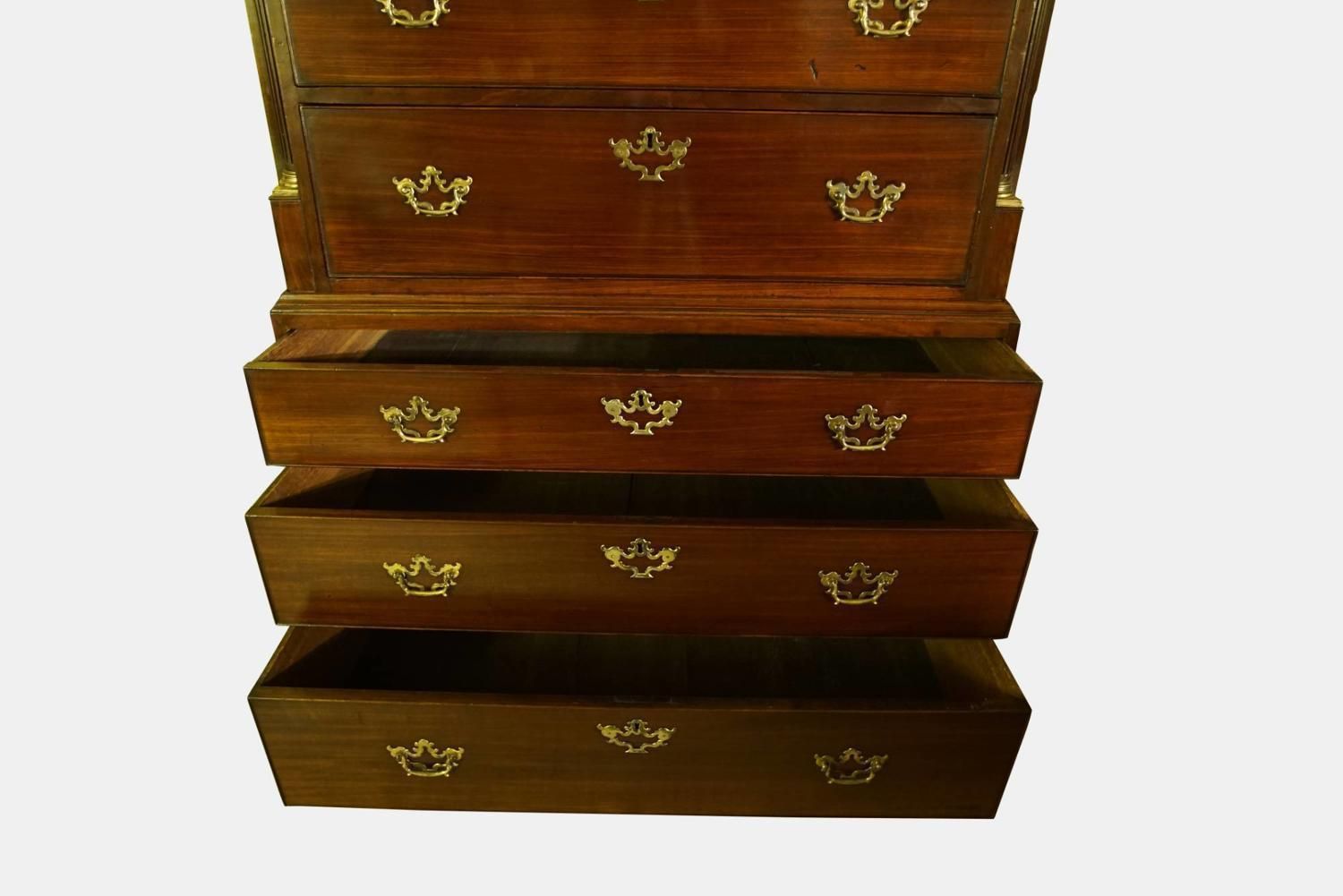 Mid 18th C George II Period Mahogany Tallboy photo furniture