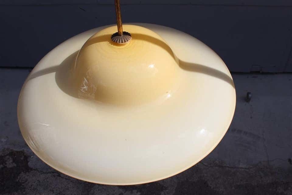 Round Midcentury Chandelier Seguso Design Colored Glass 1950s Brass Gold photo buy