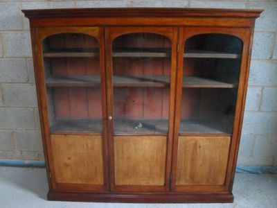 Superb Victorian Mahogany Half Glazed Concertina Door Adjustable Bookcase