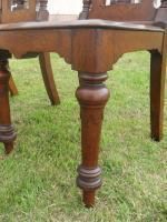 Pair Of Victorian Oak Hall Chairs With Carved, Turned And Pierced Backs photo vinterior