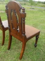 Pair Of Victorian Oak Hall Chairs With Carved, Turned And Pierced Backs photo buy